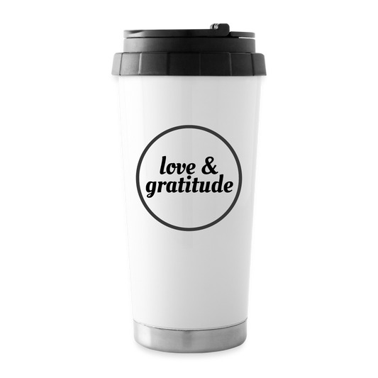 Love & Gratitude Travel Mug - white