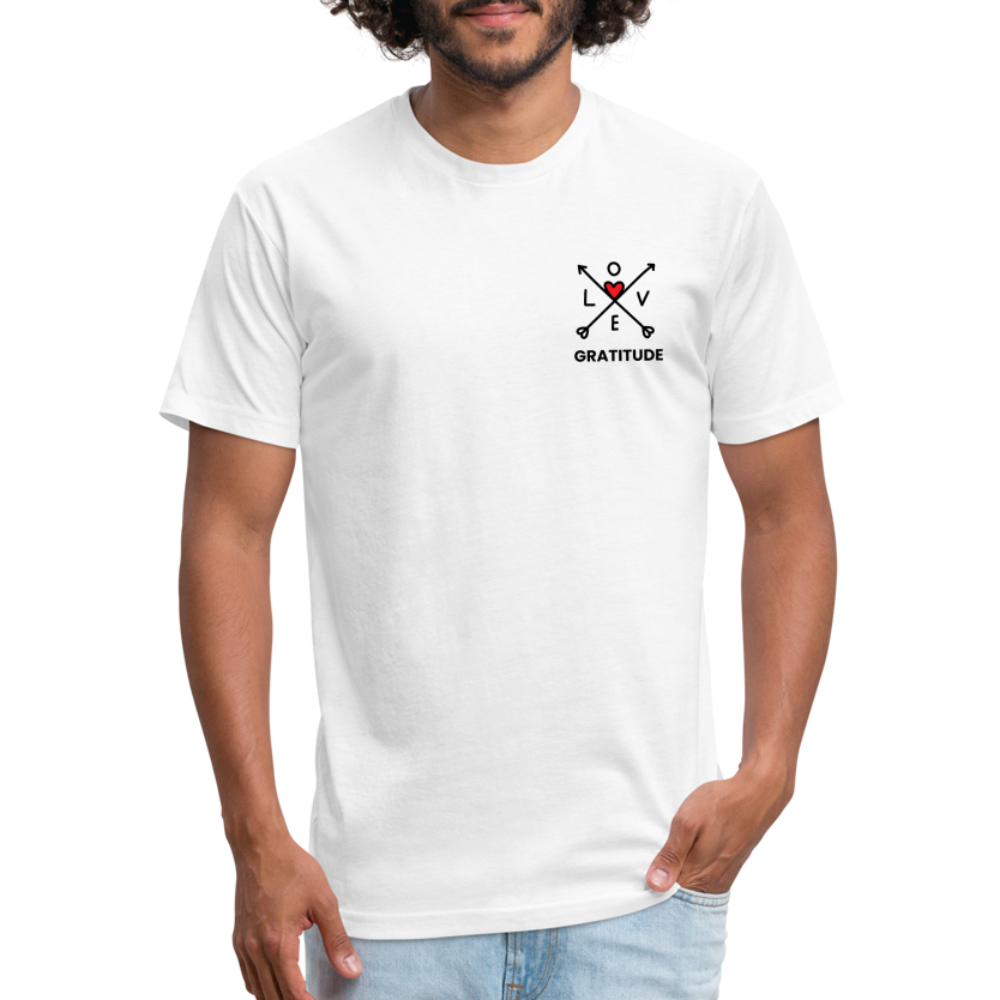 Love & Gratitude Fitted Cotton/Poly T-Shirt by Next Level - white