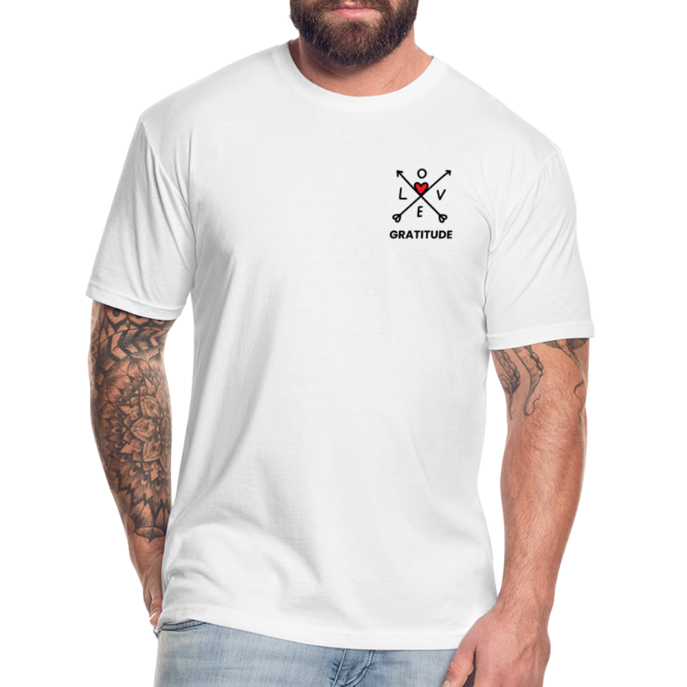 Love & Gratitude Fitted Cotton/Poly T-Shirt by Next Level - white