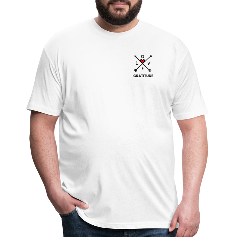 Love & Gratitude Fitted Cotton/Poly T-Shirt by Next Level - white