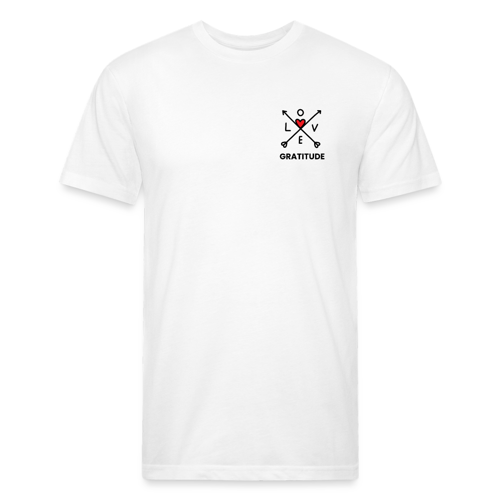 Love & Gratitude Fitted Cotton/Poly T-Shirt by Next Level - white