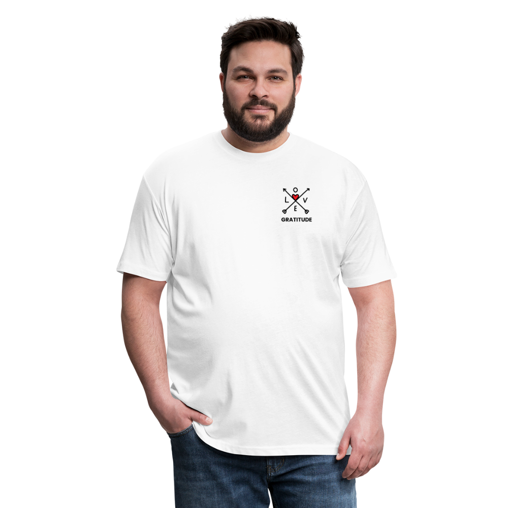 Love & Gratitude Fitted Cotton/Poly T-Shirt by Next Level - white