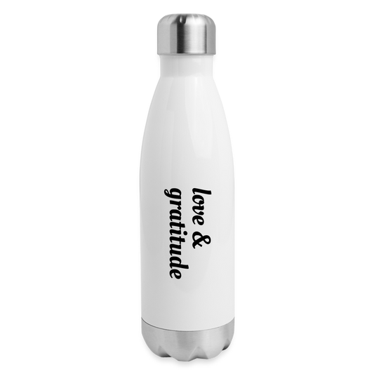 Love & Gratitude Insulated Stainless Steel Water Bottle - white