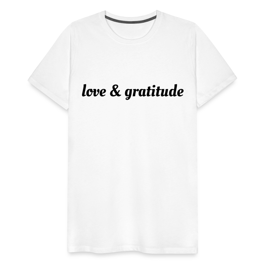 Men's Premium Love & Gratitude T-Shirt - white