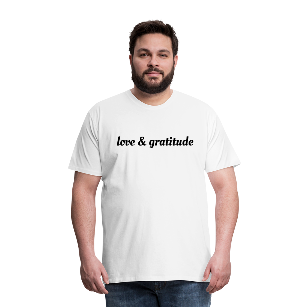 Men's Premium Love & Gratitude T-Shirt - white