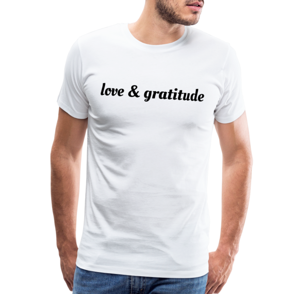 Men's Premium Love & Gratitude T-Shirt - white