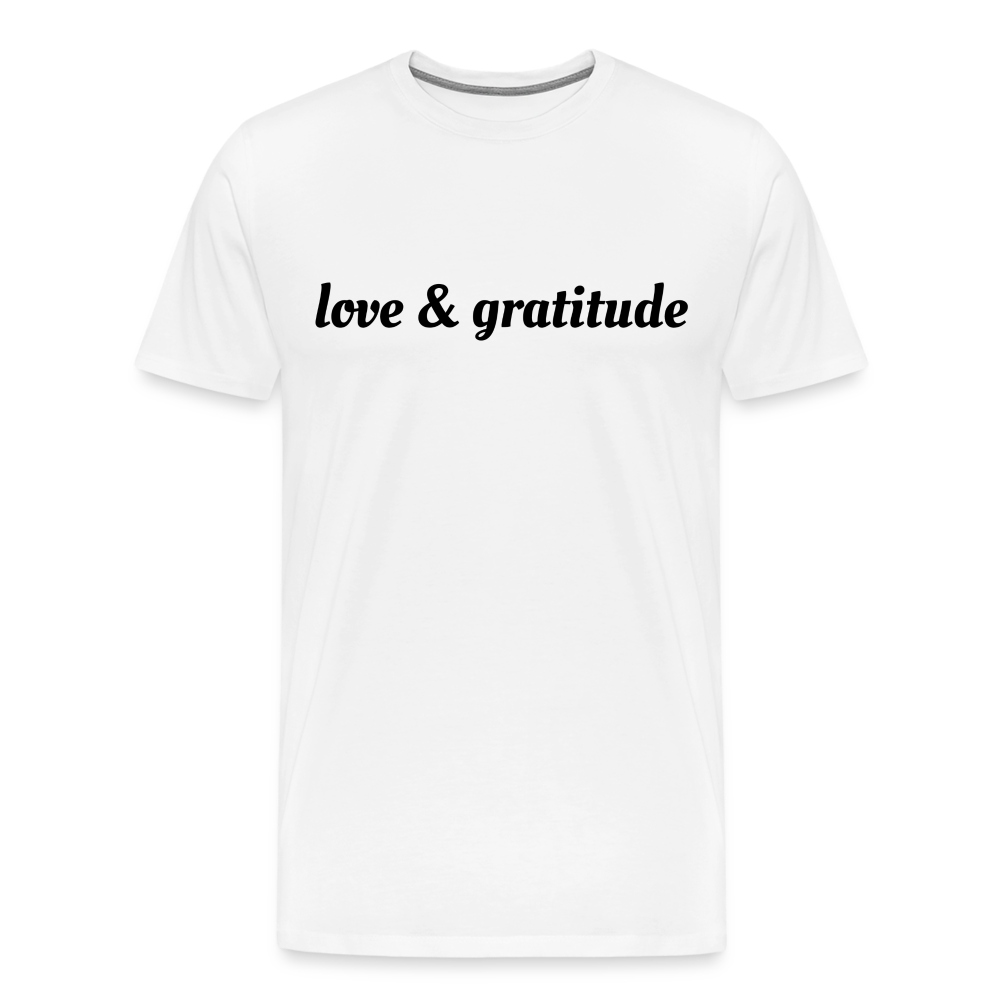 Men's Premium Love & Gratitude T-Shirt - white