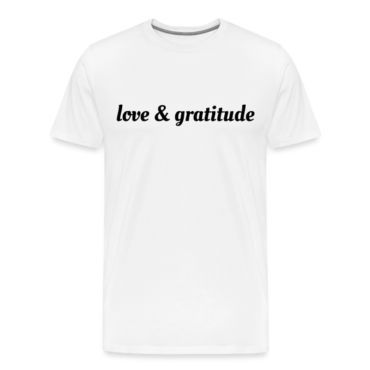 Men's Premium Love & Gratitude T-Shirt - white