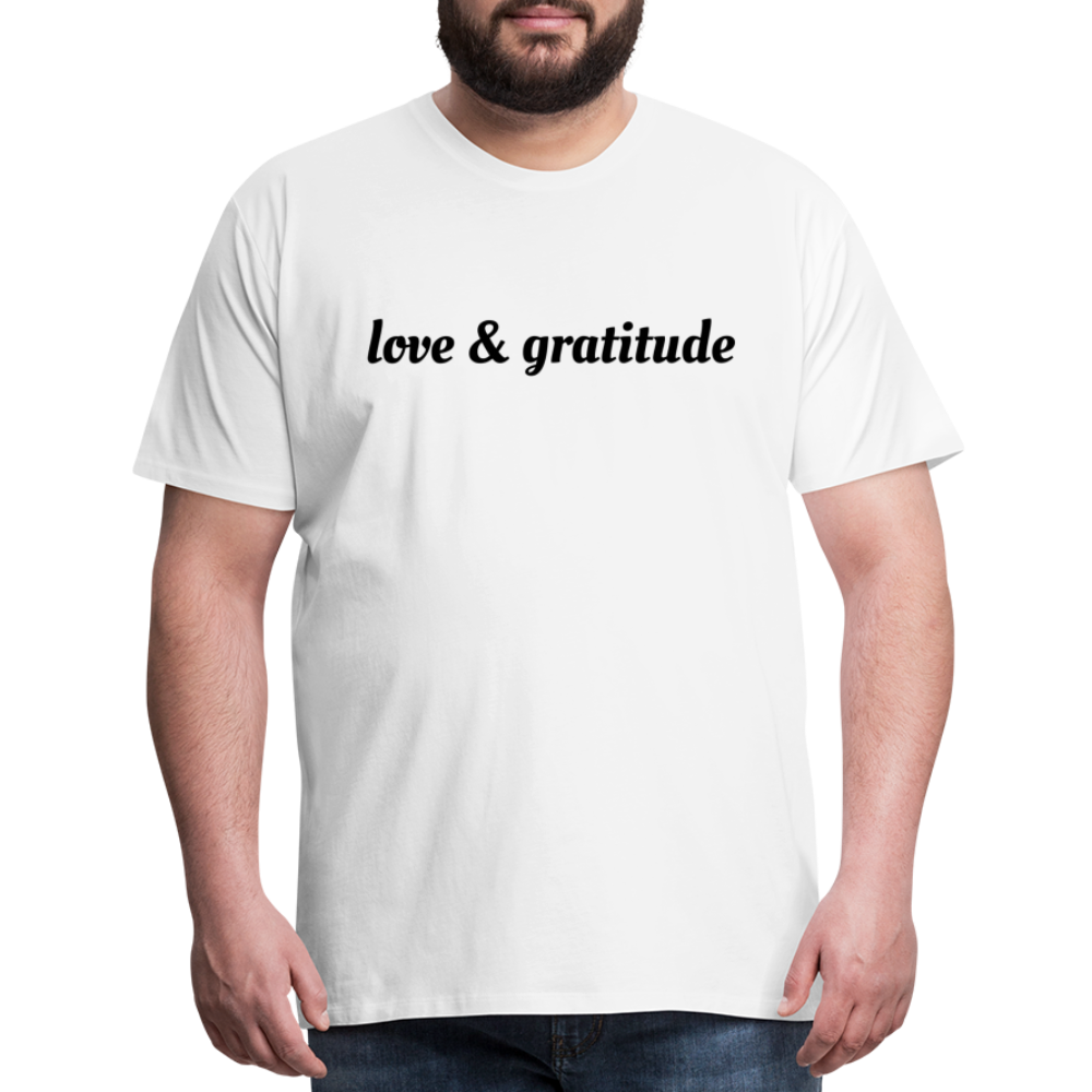 Men's Premium Love & Gratitude T-Shirt - white