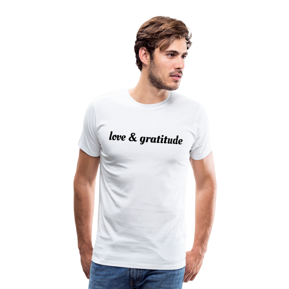 Men's Premium Love & Gratitude T-Shirt - white