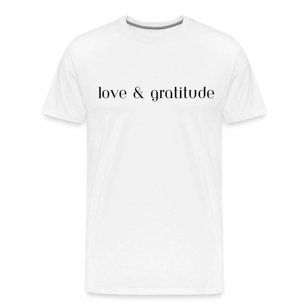 Men's Premium Love & Gratitude T-Shirt - white