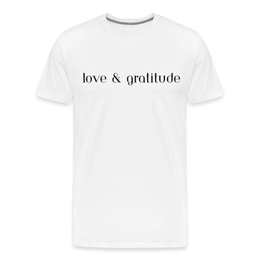 Men's Premium Love & Gratitude T-Shirt - white