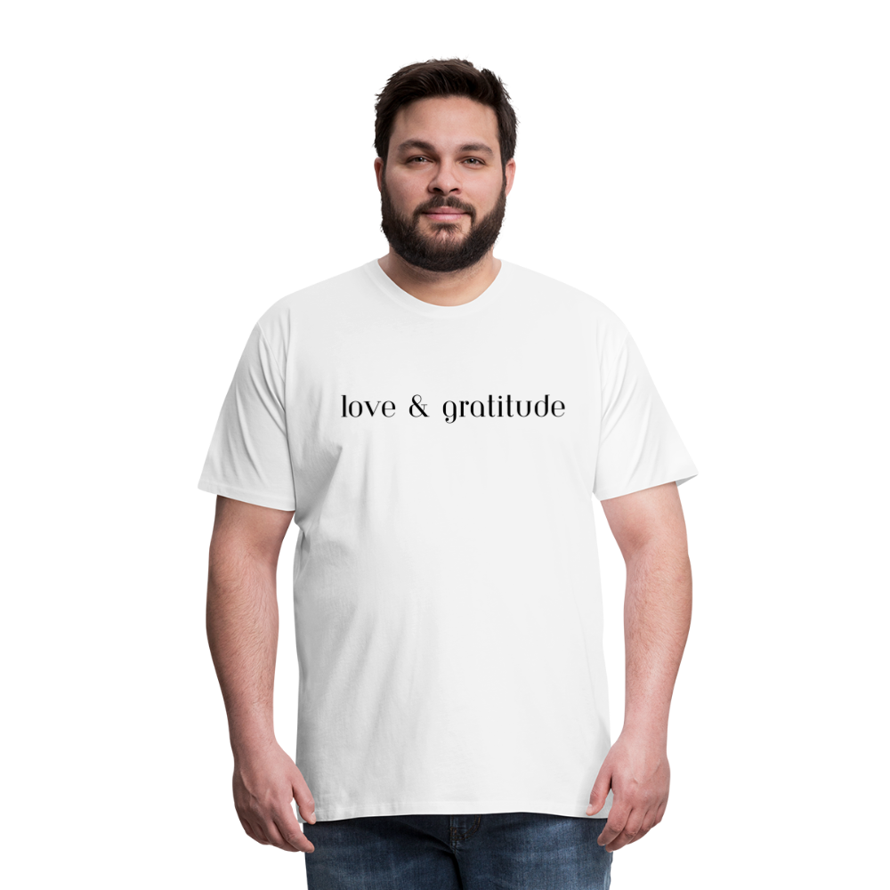 Men's Premium Love & Gratitude T-Shirt - white