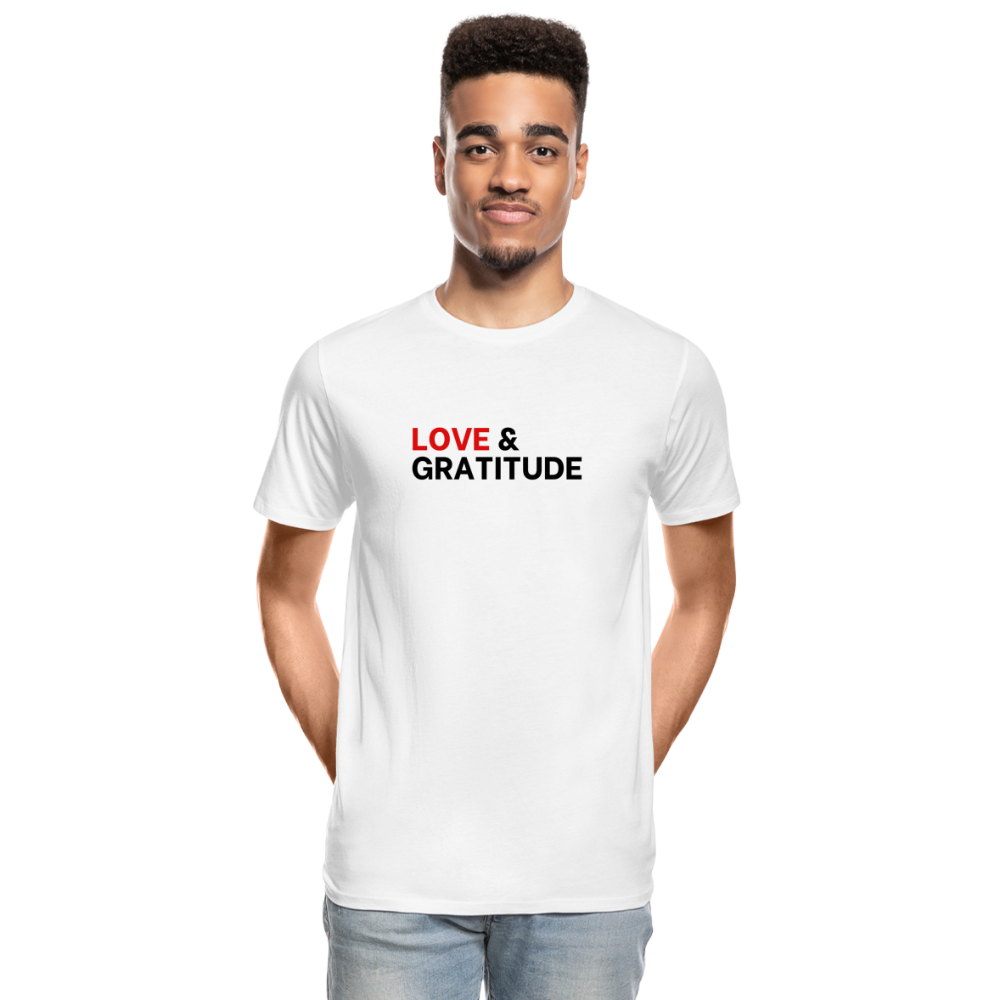Love & Gratitude Men’s Premium Organic T-Shirt - white
