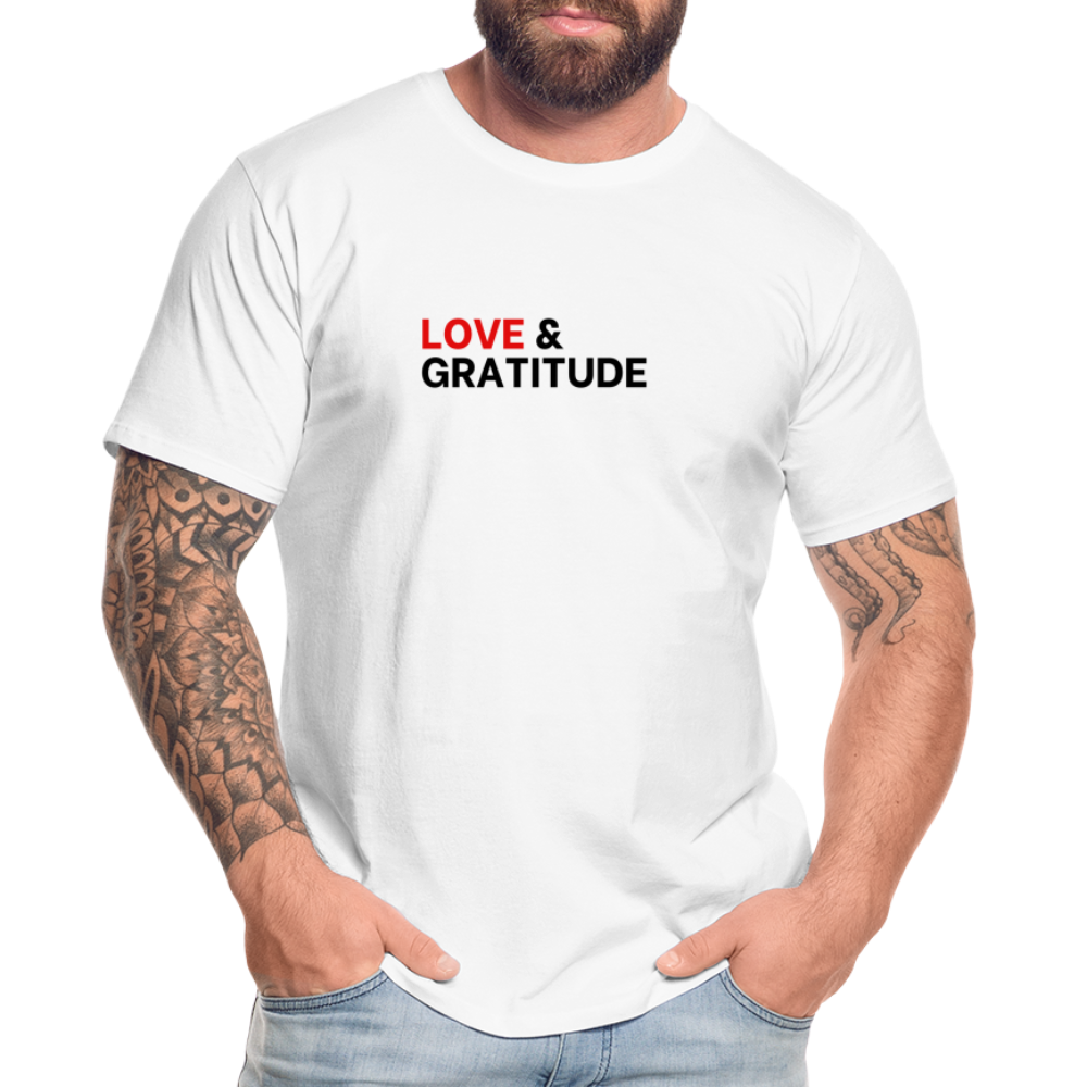 Love & Gratitude Men’s Premium Organic T-Shirt - white