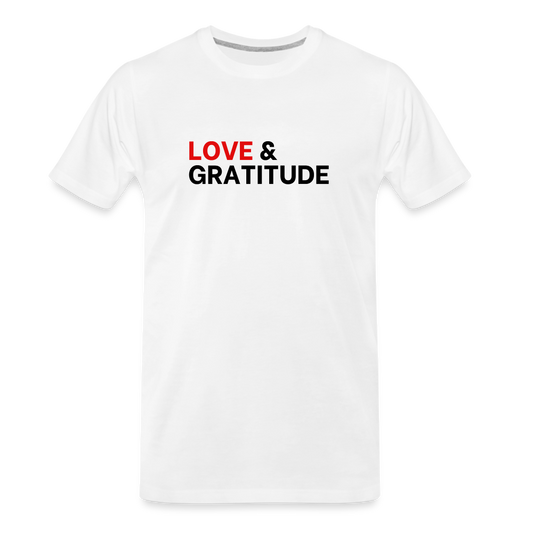 Love & Gratitude Men’s Premium Organic T-Shirt - white