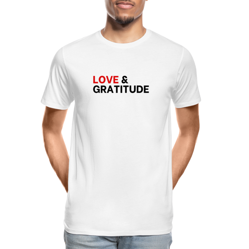 Love & Gratitude Men’s Premium Organic T-Shirt - white