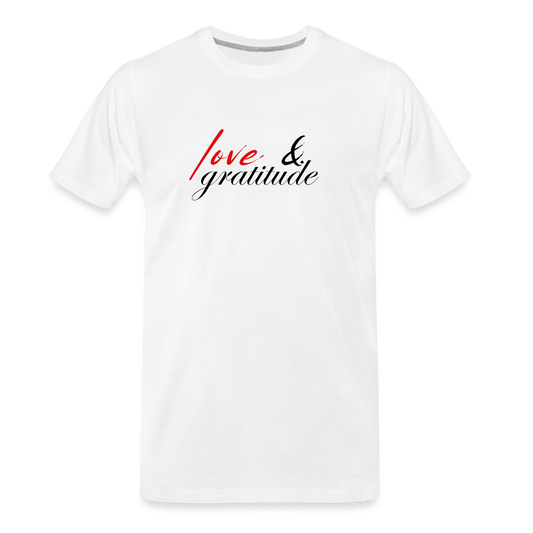 Love & Gratitude Men’s Premium Organic T-Shirt - white