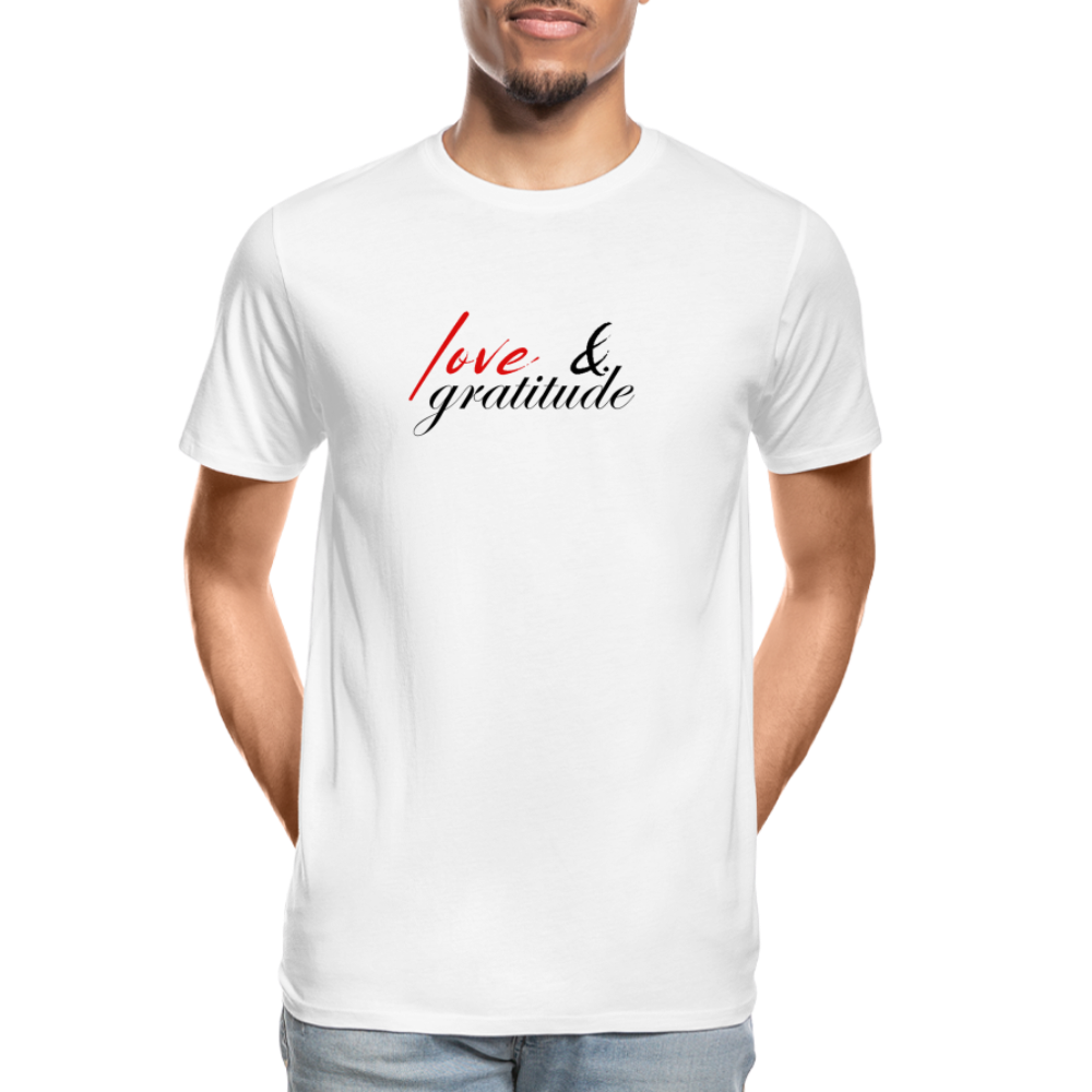 Love & Gratitude Men’s Premium Organic T-Shirt - white
