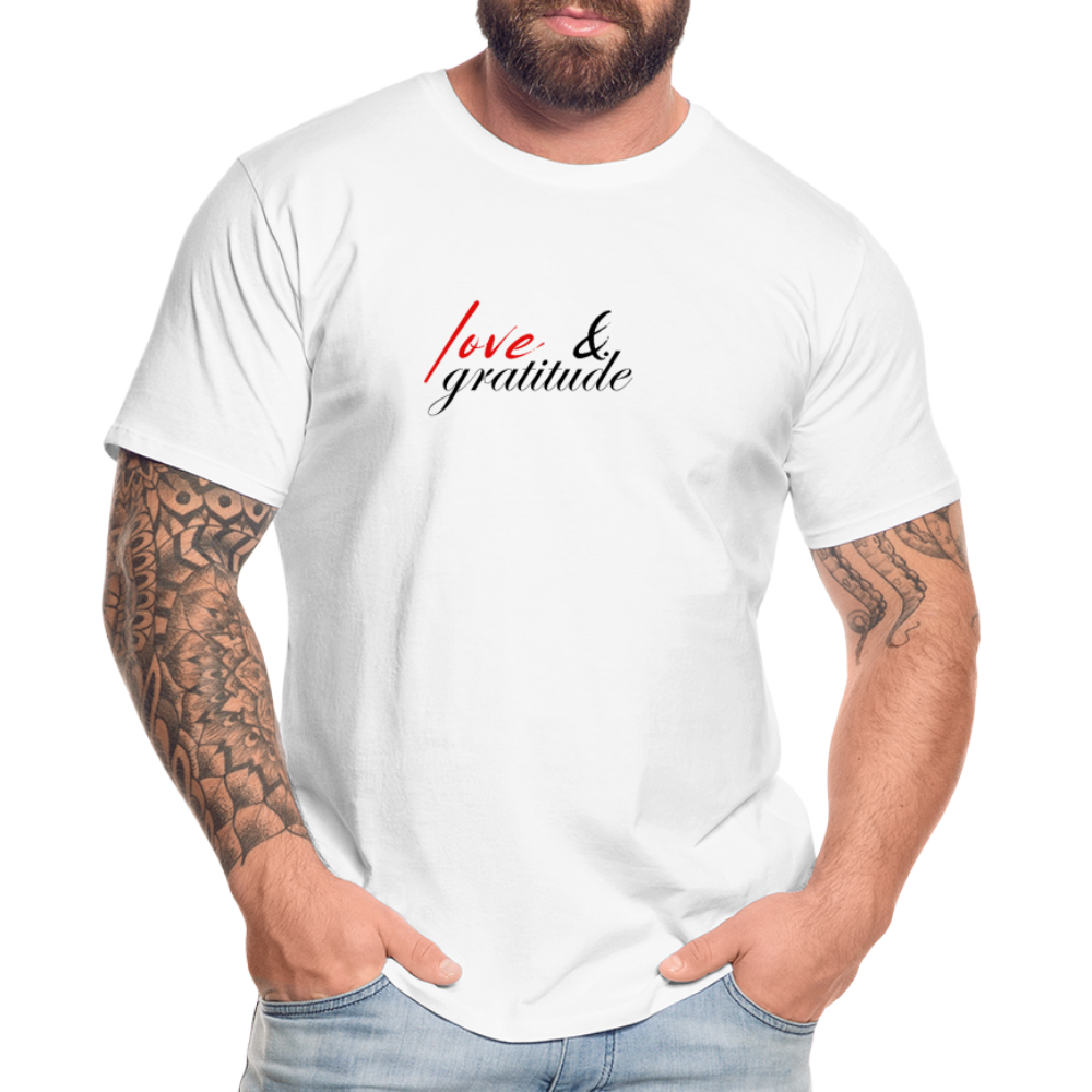 Love & Gratitude Men’s Premium Organic T-Shirt - white