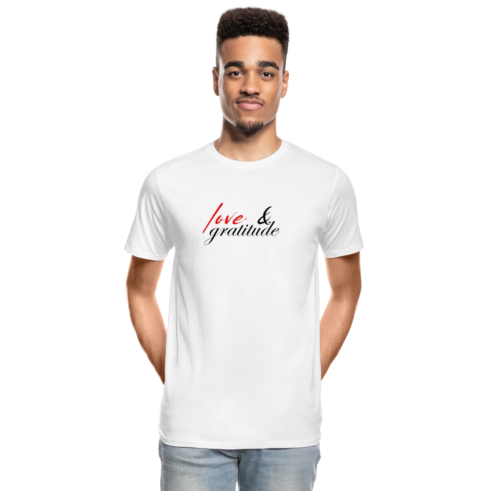 Love & Gratitude Men’s Premium Organic T-Shirt - white