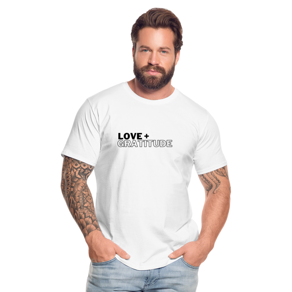 Love + Gratitude Men’s Premium Organic T-Shirt - white