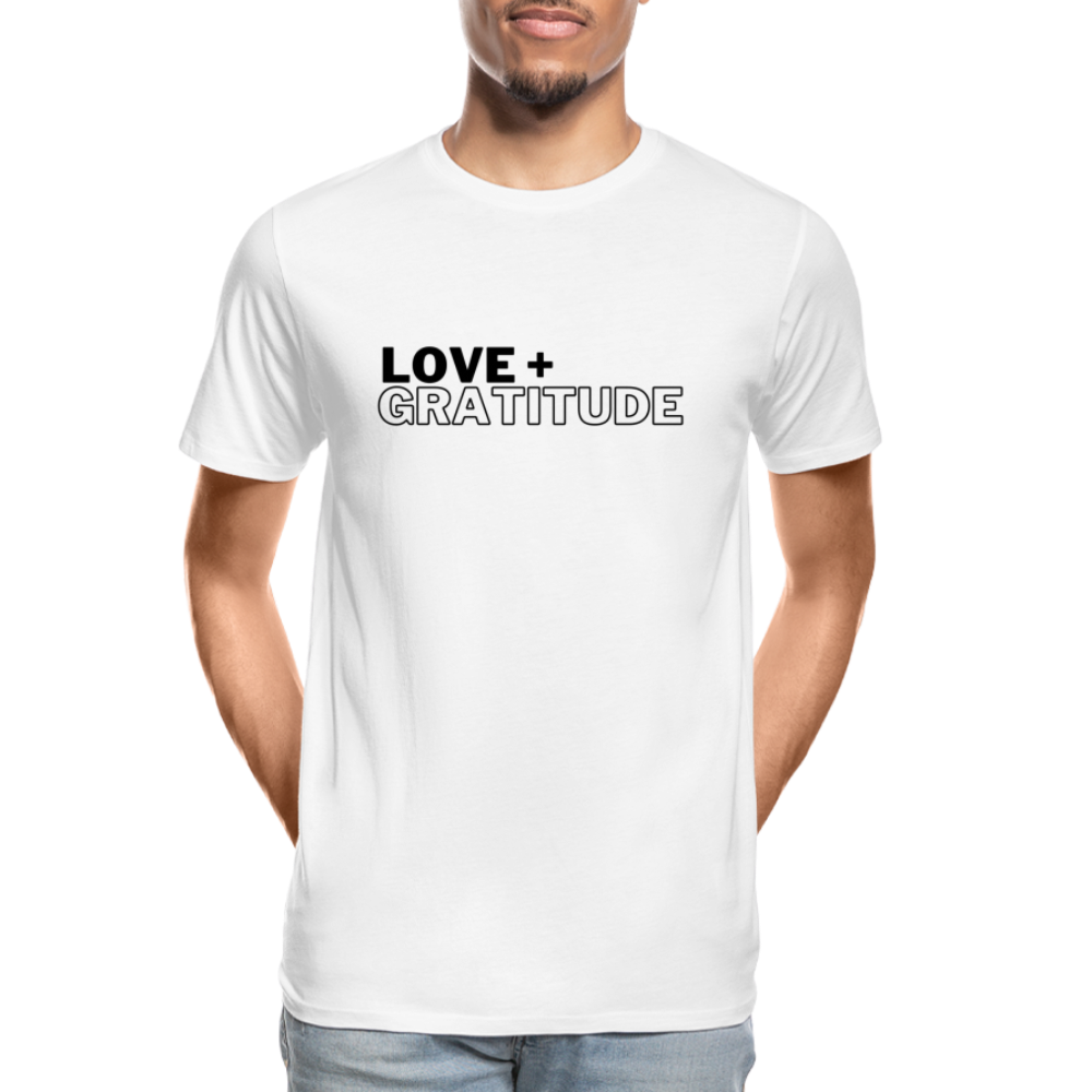 Love + Gratitude Men’s Premium Organic T-Shirt - white