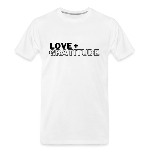 Love + Gratitude Men’s Premium Organic T-Shirt - white