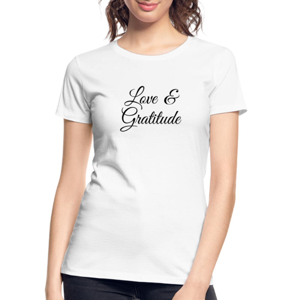 Love & Gratitude Women’s Premium Organic T-Shirt - white