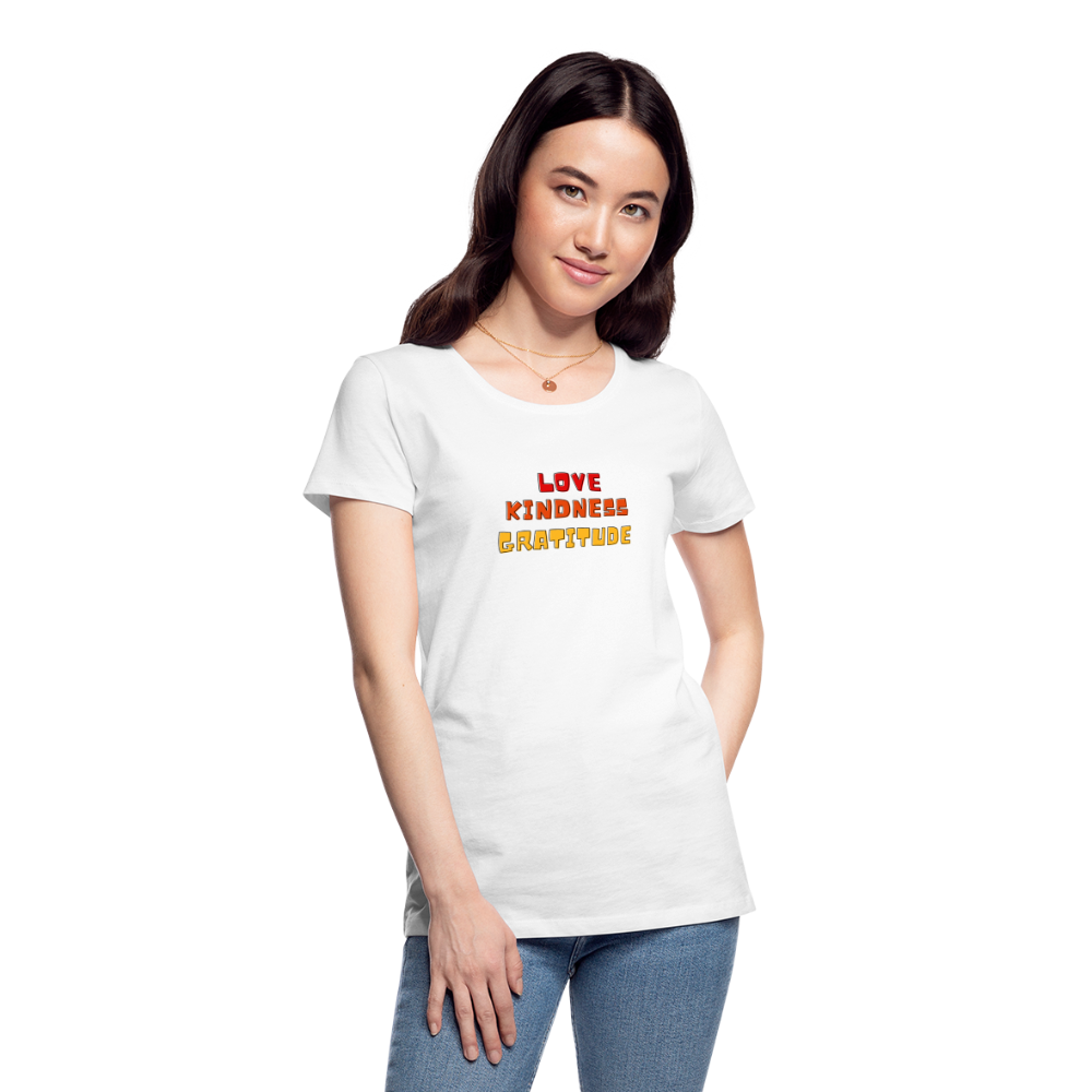 Love Kindness Gratitude Women’s Premium Organic T-Shirt - white