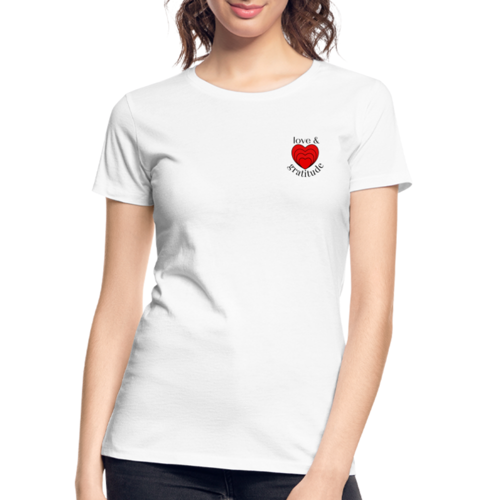 Love & Gratitude Women’s Premium Organic T-Shirt - white