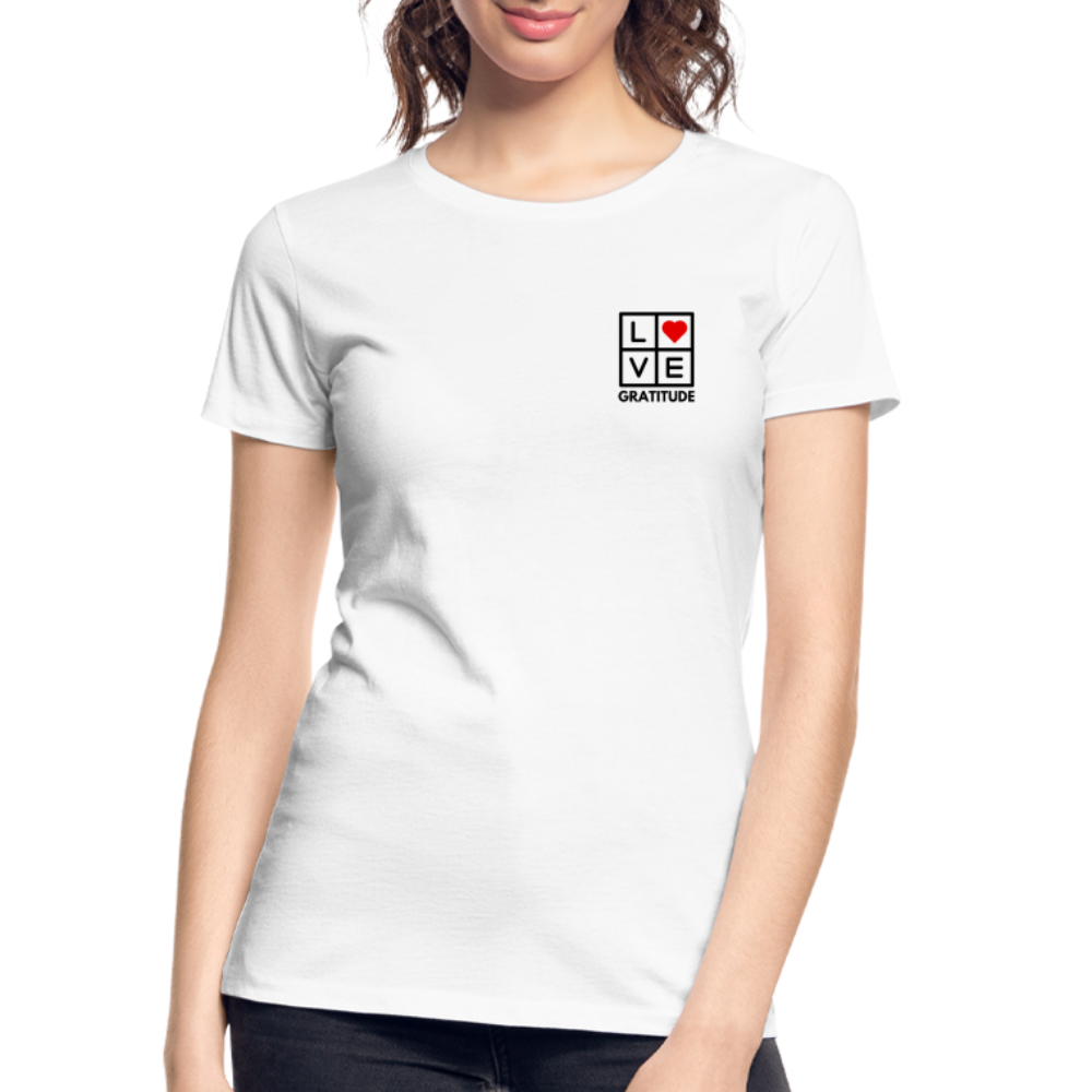Love Gratitude Women’s Premium Organic T-Shirt - white