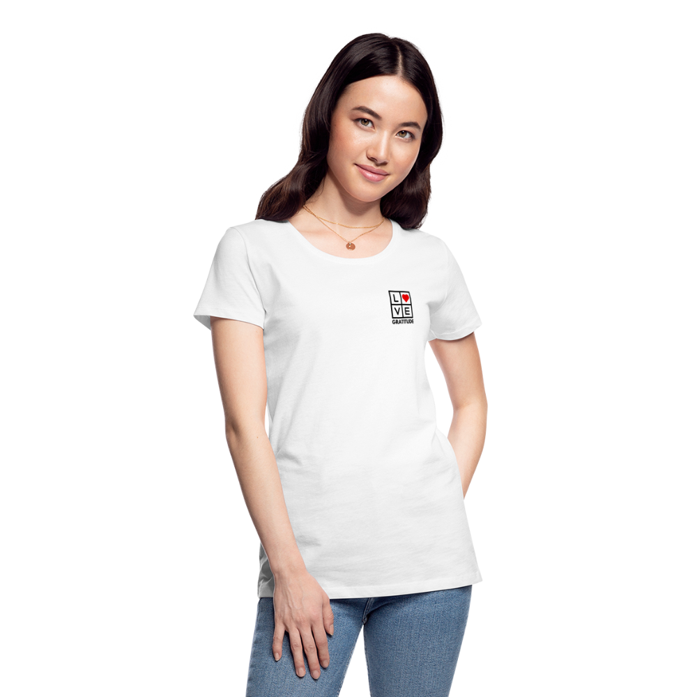 Love Gratitude Women’s Premium Organic T-Shirt - white