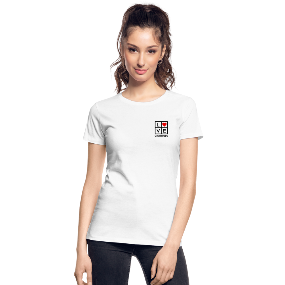 Love Gratitude Women’s Premium Organic T-Shirt - white