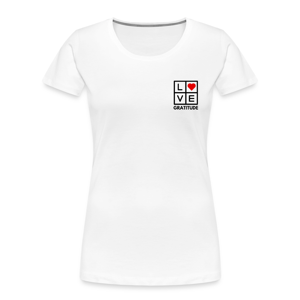 Love Gratitude Women’s Premium Organic T-Shirt - white
