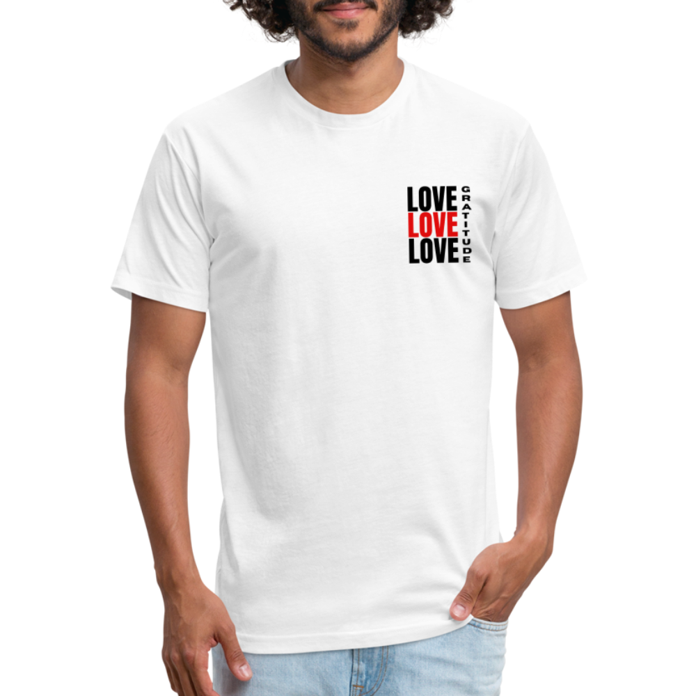 Love Gratitude Fitted Cotton/Poly T-Shirt by Next Level - white