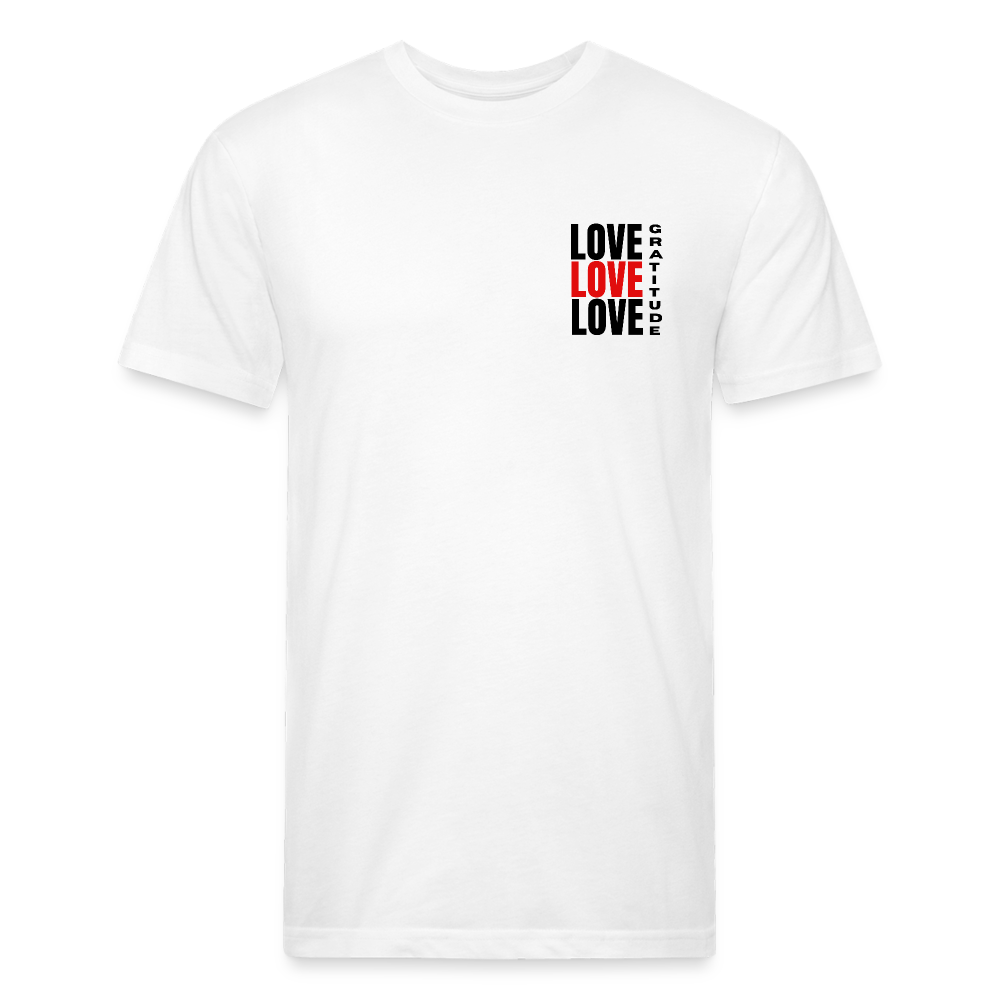 Love Gratitude Fitted Cotton/Poly T-Shirt by Next Level - white