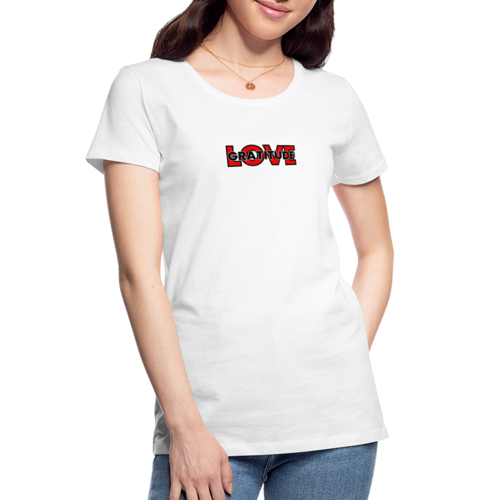 Love Gratitude Women’s Premium Organic T-Shirt - white