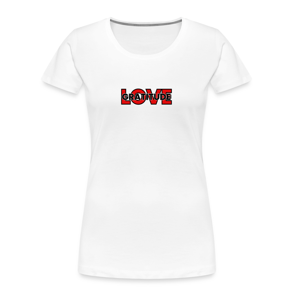 Love Gratitude Women’s Premium Organic T-Shirt - white