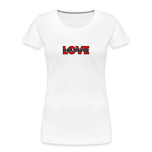 Love Gratitude Women’s Premium Organic T-Shirt - white