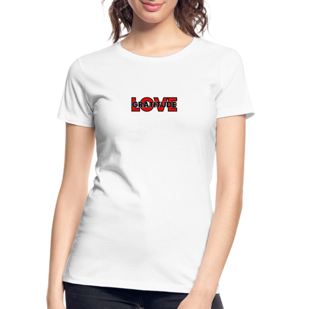 Love Gratitude Women’s Premium Organic T-Shirt - white