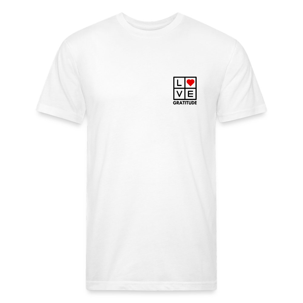 Love Gratitude Fitted Cotton/Poly T-Shirt - white