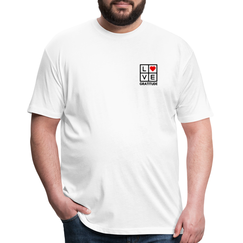 Love Gratitude Fitted Cotton/Poly T-Shirt - white