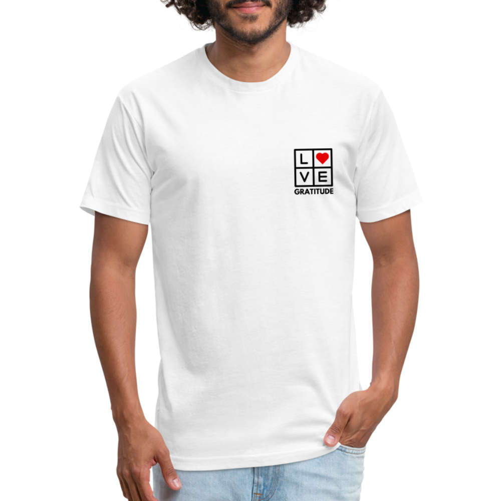 Love Gratitude Fitted Cotton/Poly T-Shirt - white
