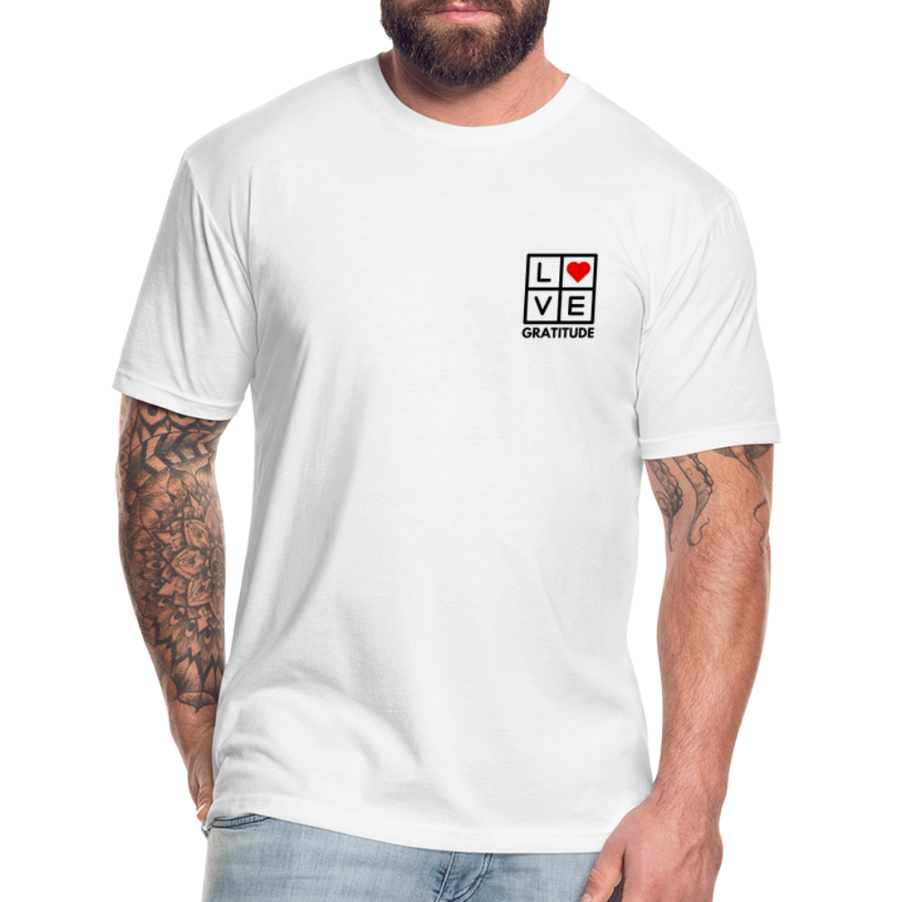 Love Gratitude Fitted Cotton/Poly T-Shirt - white