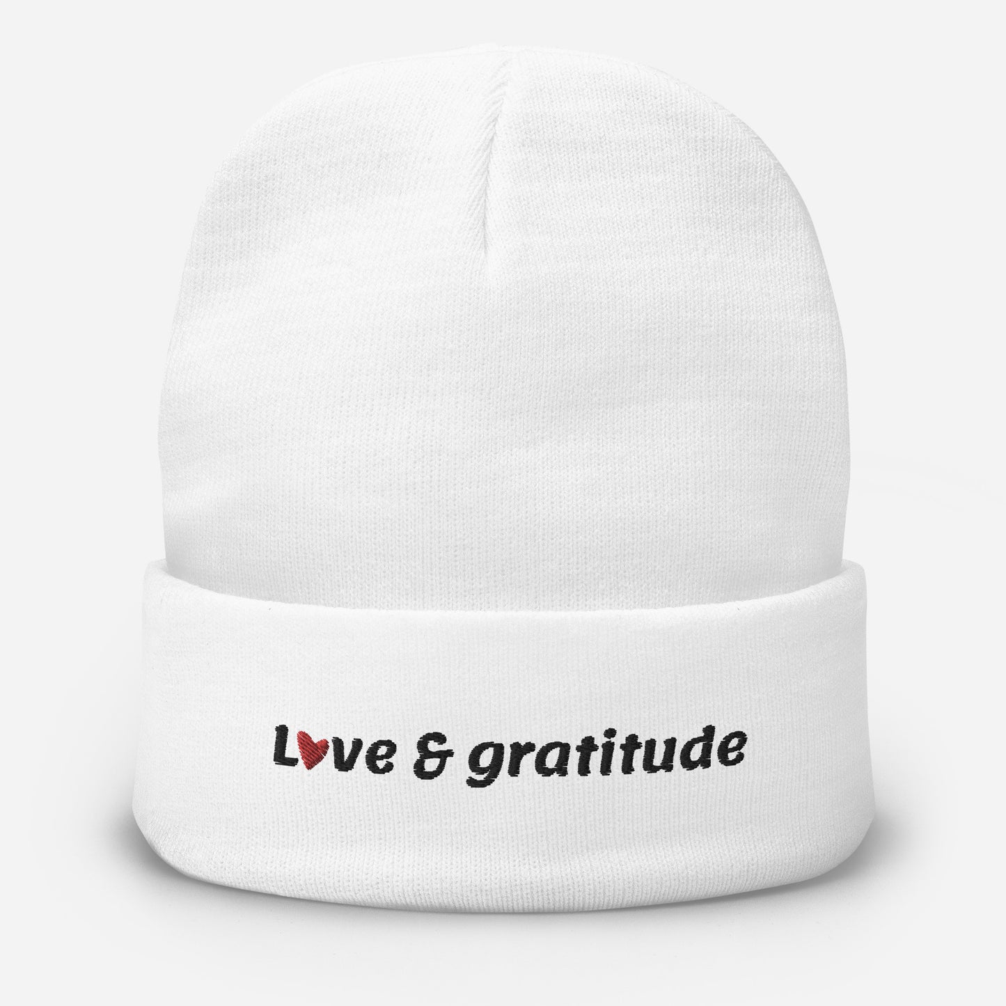 Love & Gratitude Embroidered Beanie