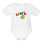 Love Organic Short Sleeve Baby Bodysuit - white