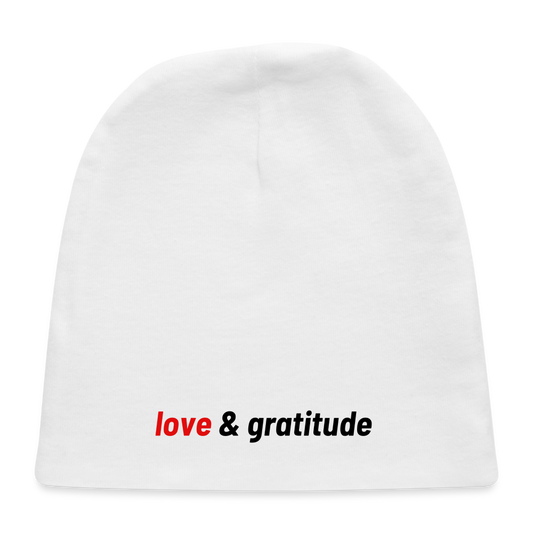 Love & Gratitude Baby Cap - white