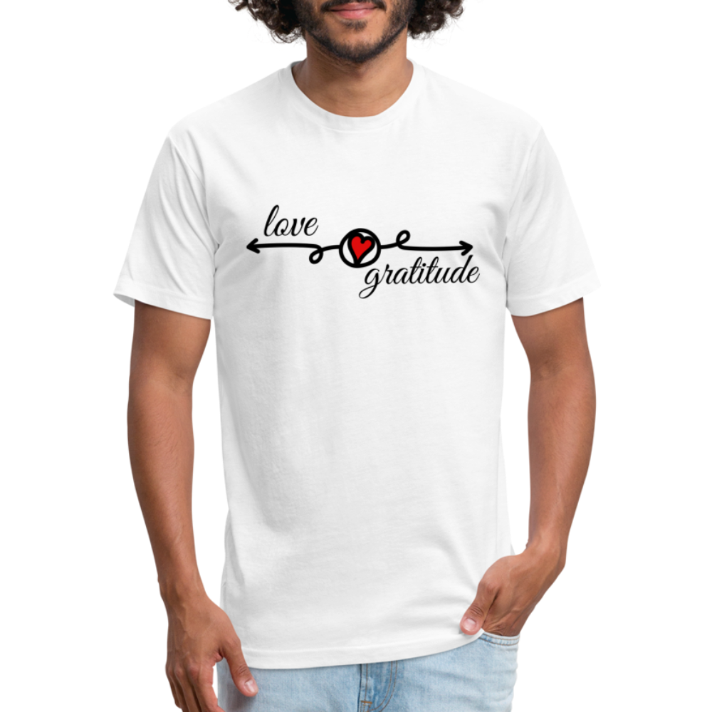 Love Gratitude Fitted Cotton/Poly T-Shirt - white