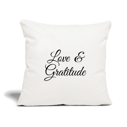 Love & Gratitude Throw Pillow Cover 18” x 18” - natural white